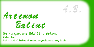 artemon balint business card